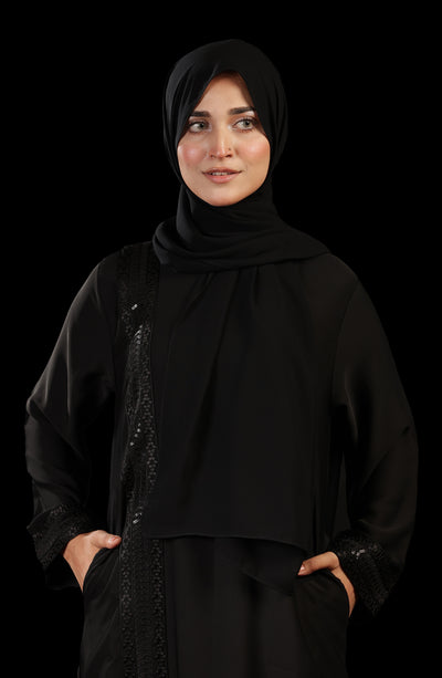 luxury black abaya in Pakistan by Malbus