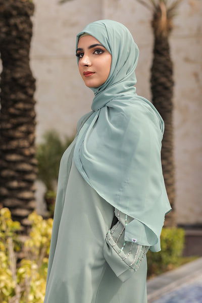 front open mint abaya dress by malbus