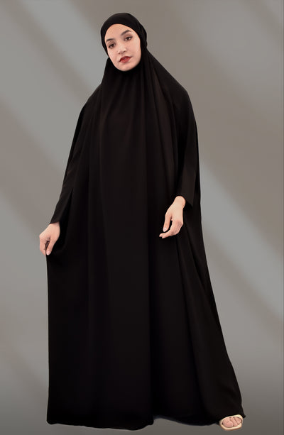 black jilbab in nida fabric