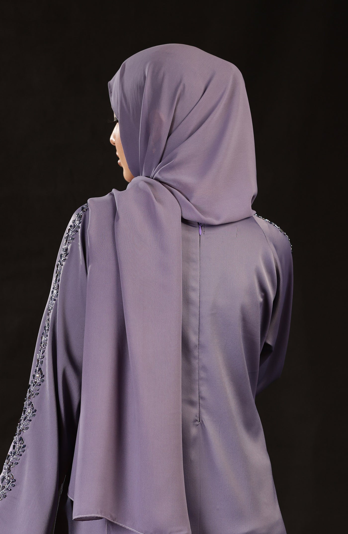 lavender chiifon hijab at Malbus