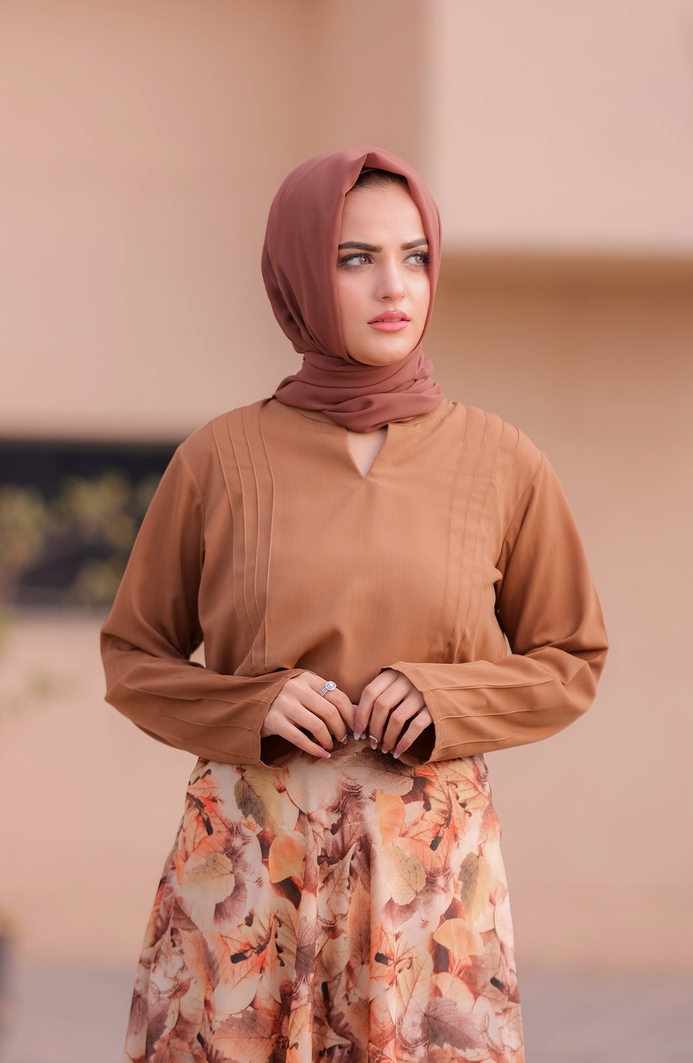 autumn affairs skirt with brown top