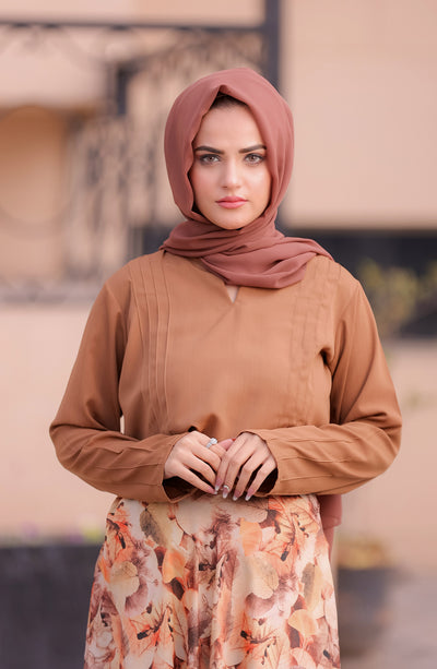autumn affairs skirt with brown top for girls
