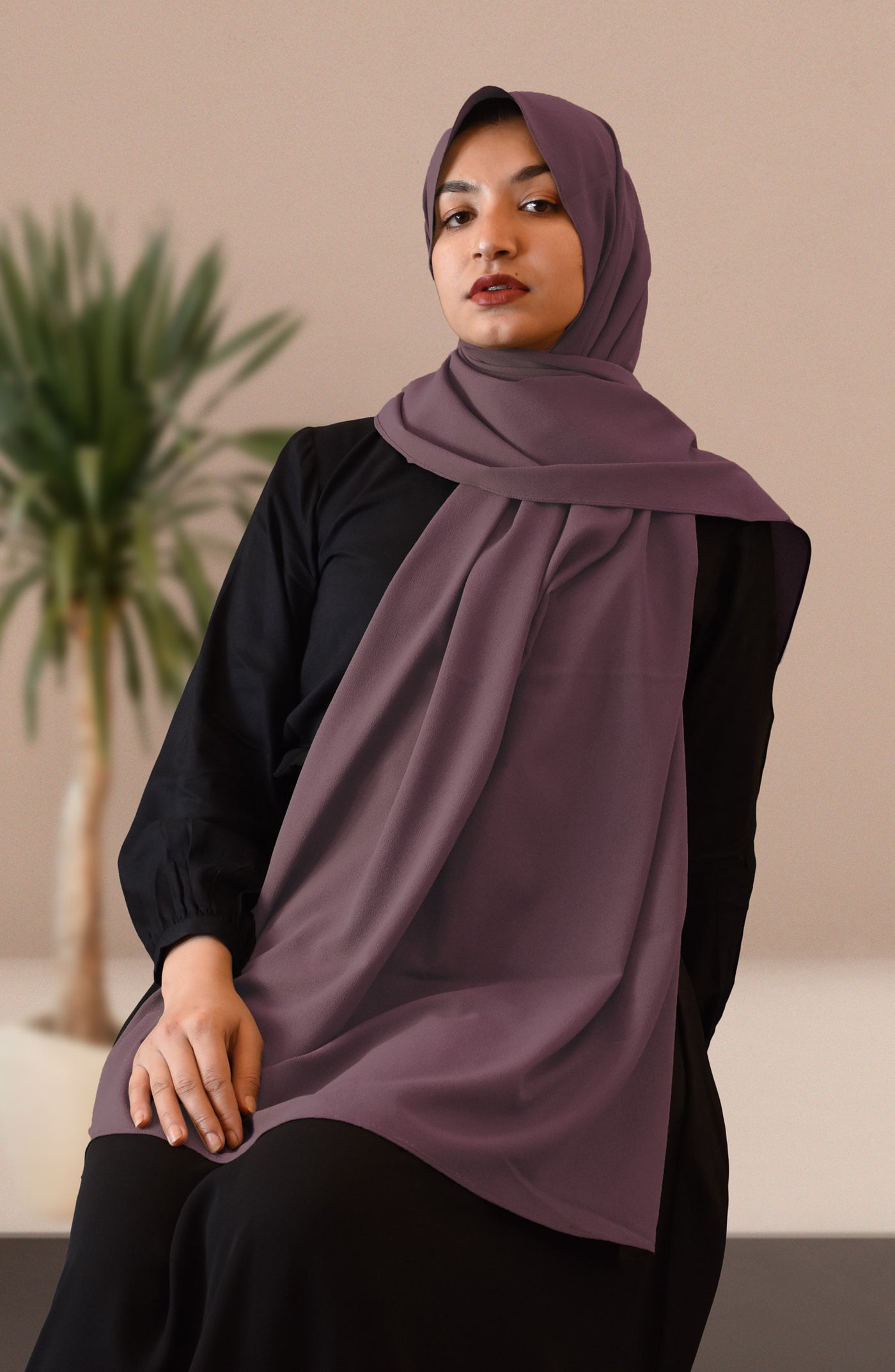 georgette hijab in lavender colour