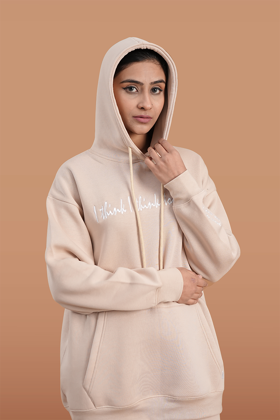 Women's Beige Thinker Hoodie