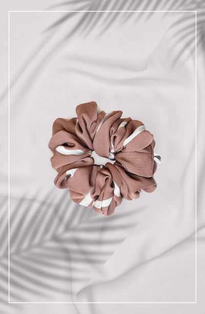 caramel stripes hair scrunchie in Pakistan