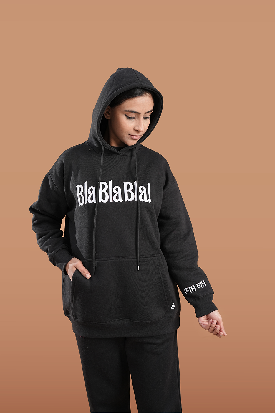 Women's Black Casual Hoodie