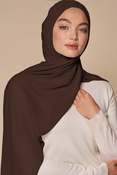 Luxe Chiffon Hijab - Cocoa