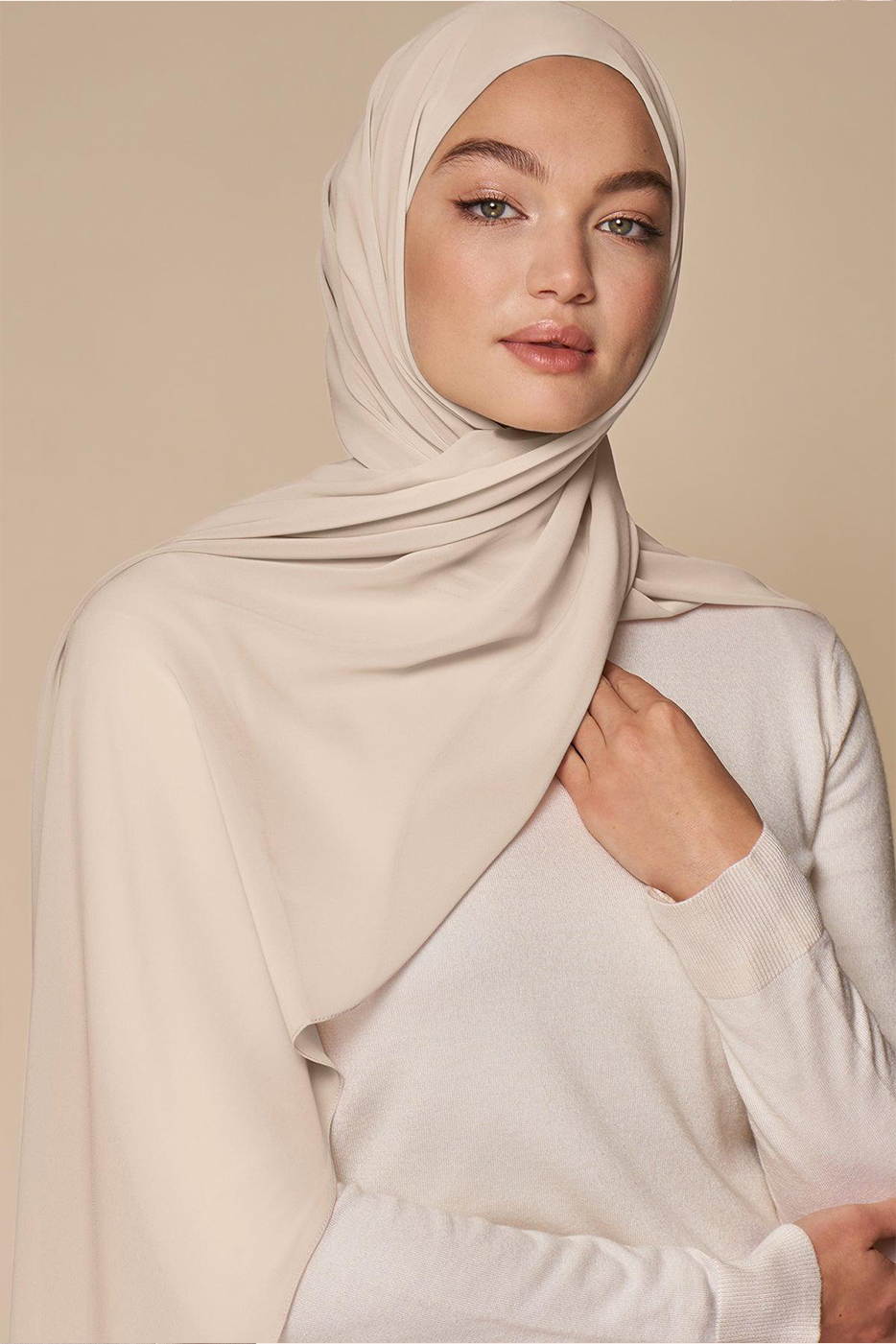 Luxe Chiffon Hijab - Pearl