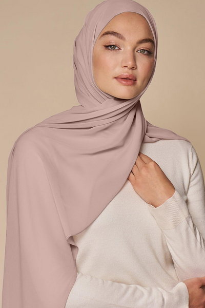 Luxe Chiffon Hijab - Powder Pink