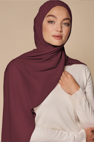 Luxe Chiffon Hijab - Mulberry
