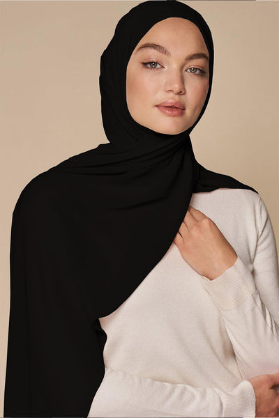 Luxe Chiffon Hijab - Black