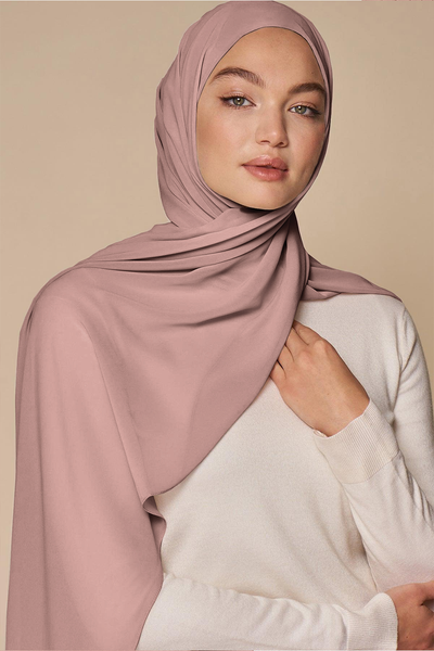 Luxe Chiffon Hijab - Dusty Pink