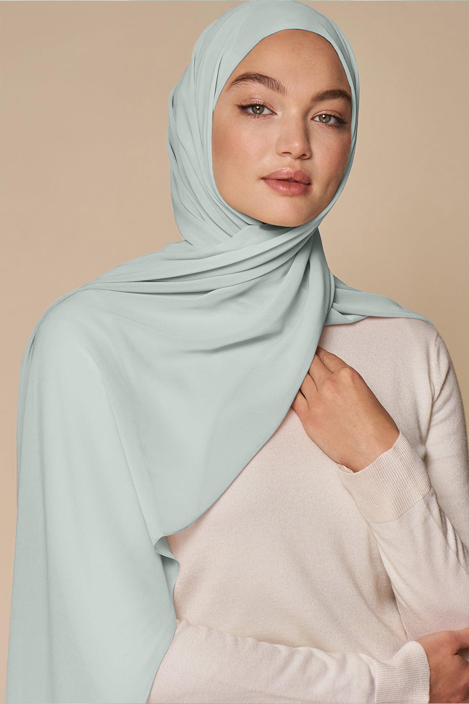 Luxe Chiffon Hijab - Misty Blue