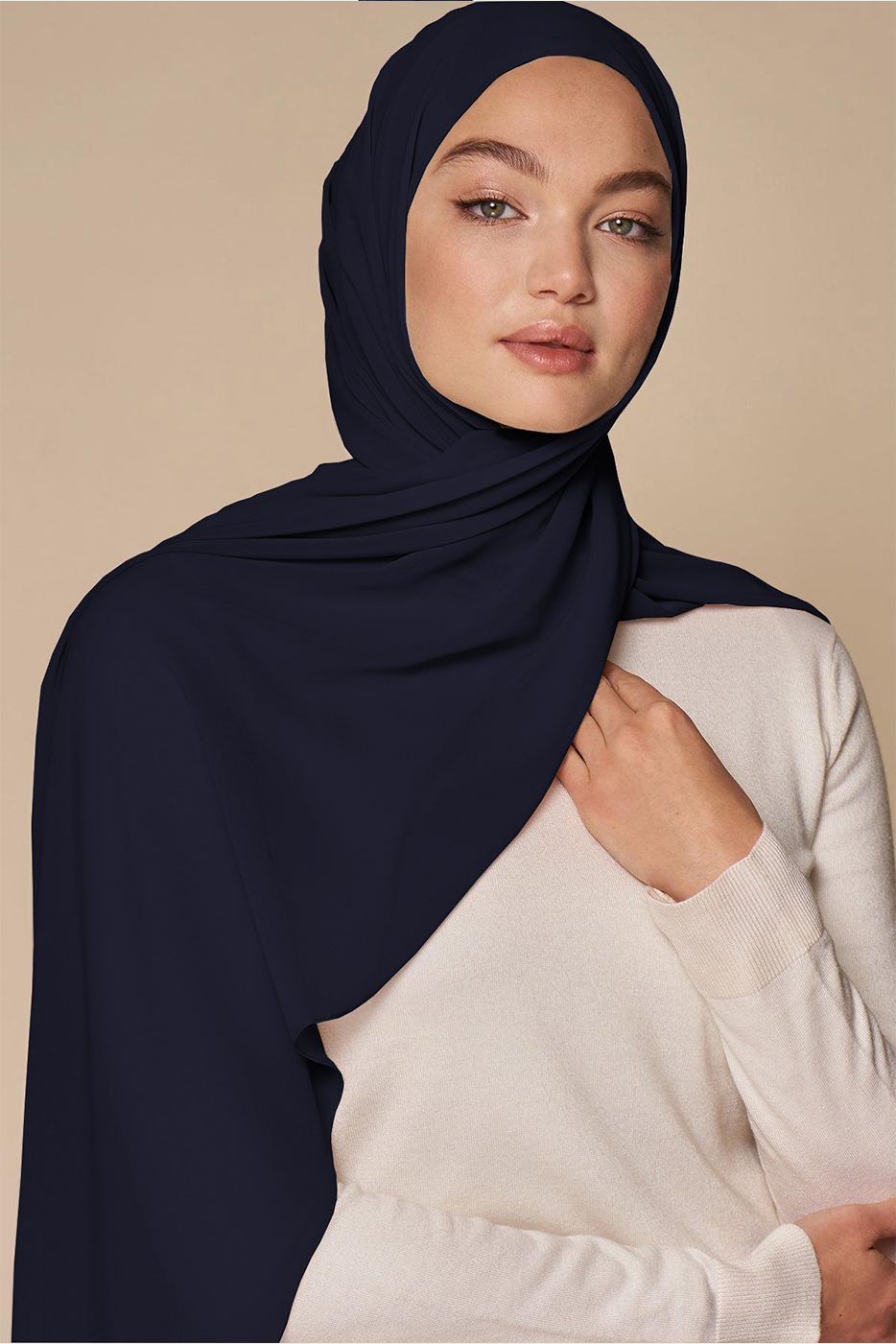 Luxe Chiffon Hijab - Navy Blue