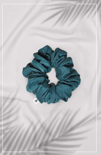 teal green scrunchie for hair by Malbus