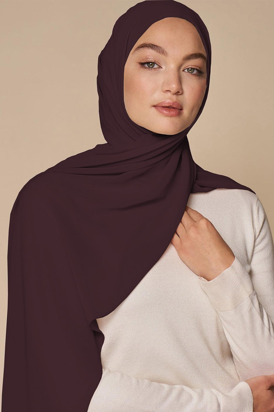 Luxe Chiffon Hijab - Plum
