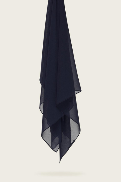 Luxe Chiffon Hijab - Navy Blue