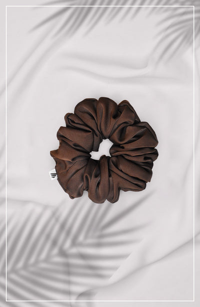 Chocolate Brown Textured Hair Scrunchie in Pakistan