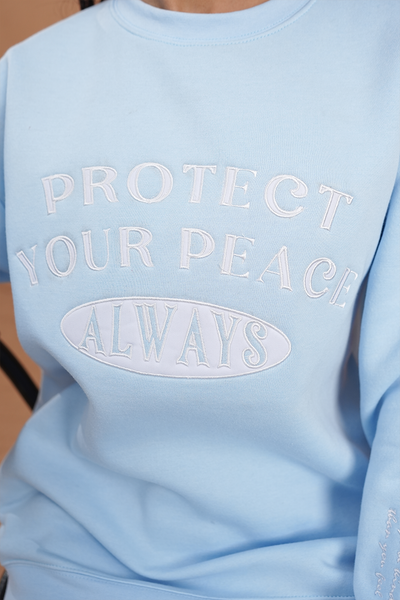 Women's Ice Blue Protect Your Peace Casual Set