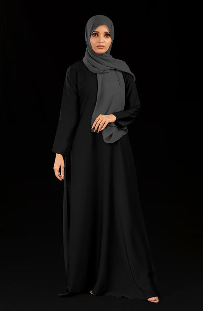black abaya in front closed design at malbus