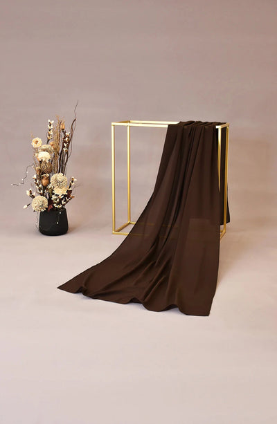 wool chiffon hijab in chocolate colour