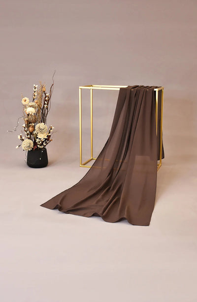 cocoa brown chiffon hijab for women