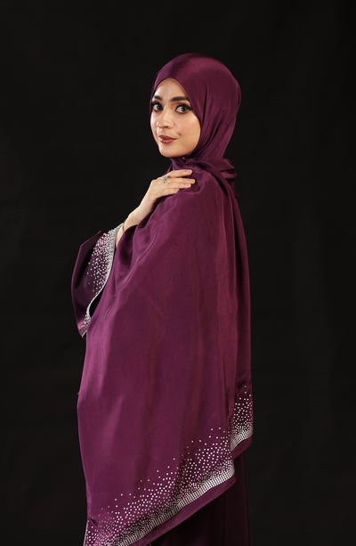 maroon silk hijab in pakistan