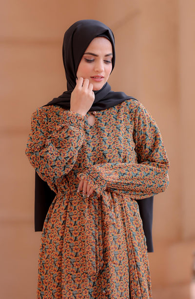 modest garden maxi dress online in pakistan