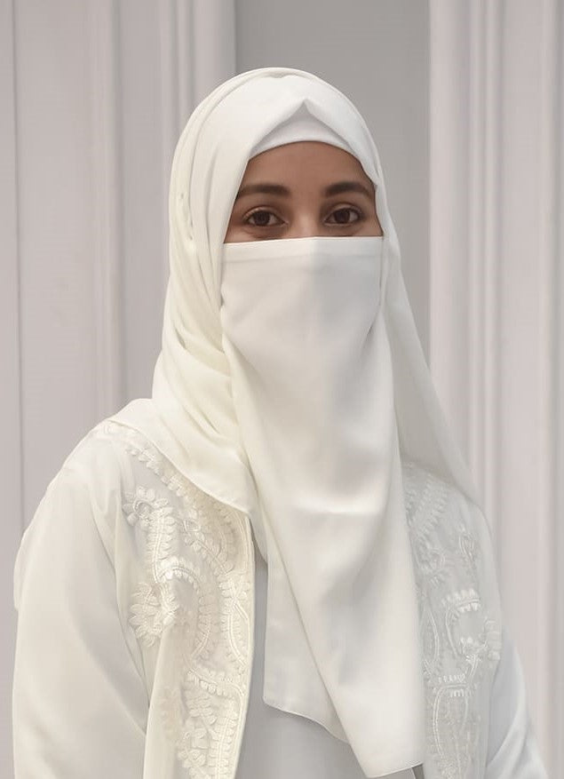 White Niqab For Women - Secure and Comfortable Fit by Malbus