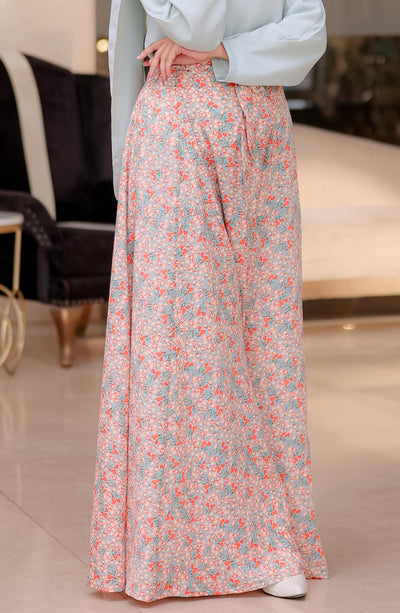 women ocean long pink floral printed skirt in pakistan