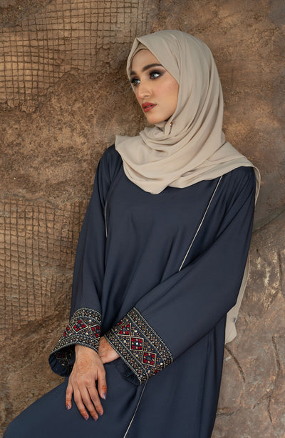 charcoal grey abaya