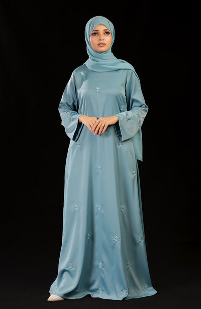 sky blue abaya by malbus