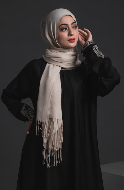 altair black embroidered abaya by malbus