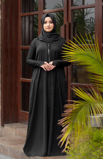 black embroidered abaya in pakistan