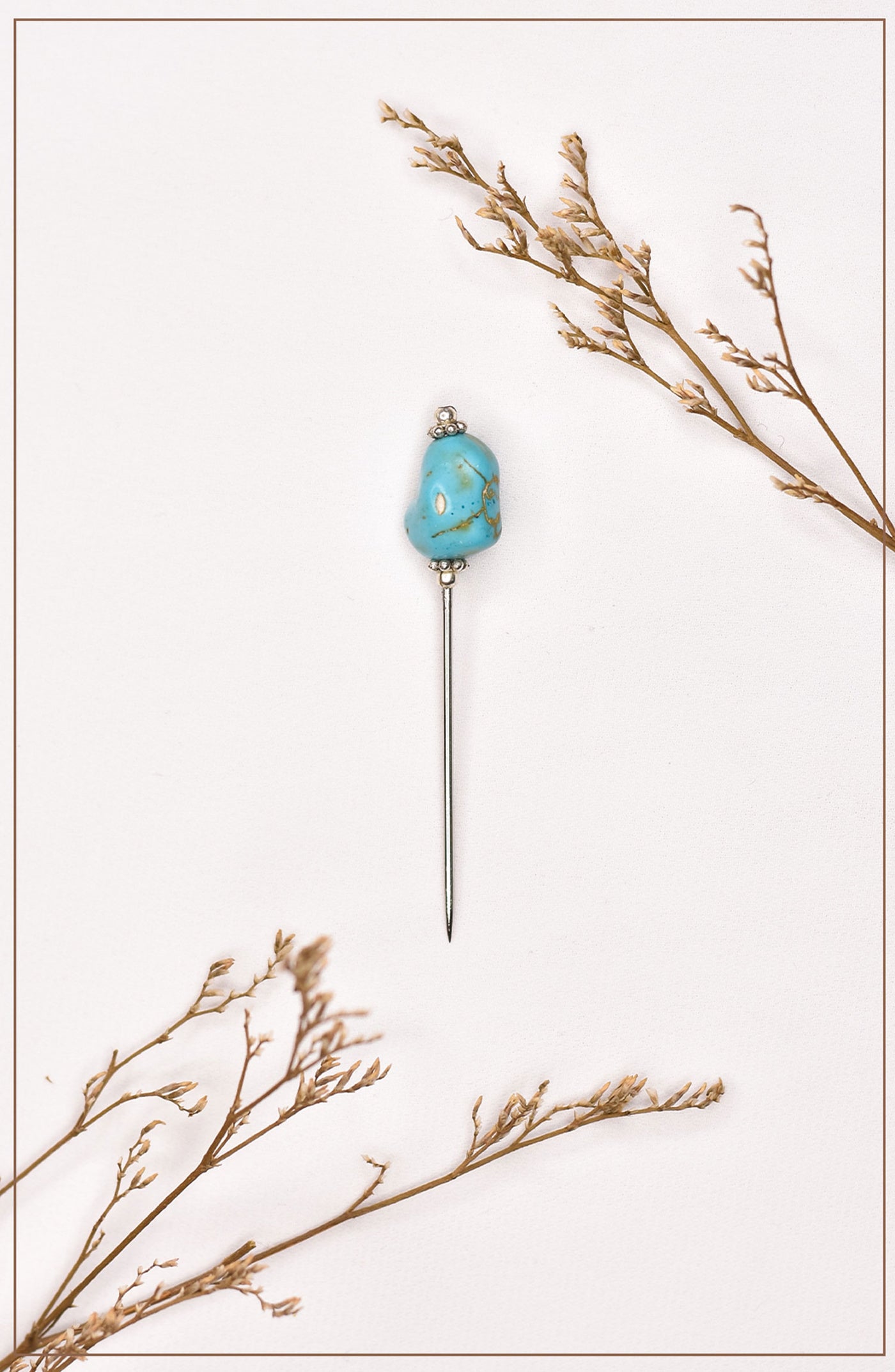 hijab pin with beautiful blue magnesite stone