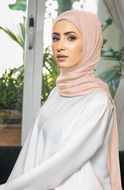 Butter Peach Silk Hijab in Pakistan