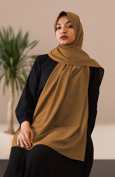 georgette hijab in camel colour