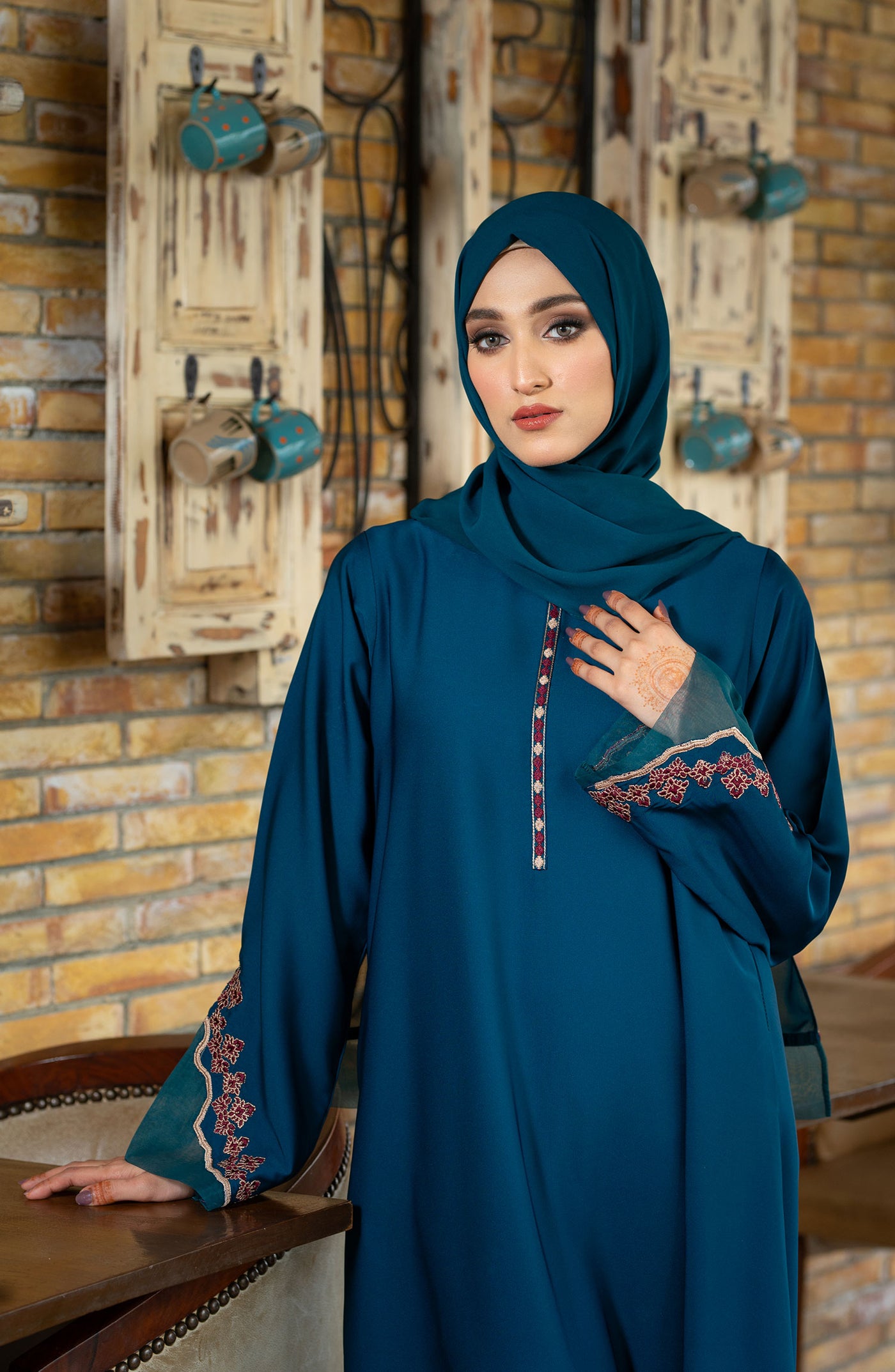 demure zinc abaya for women