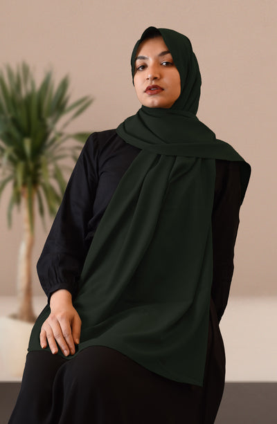 georgette hijab in emerald green colour