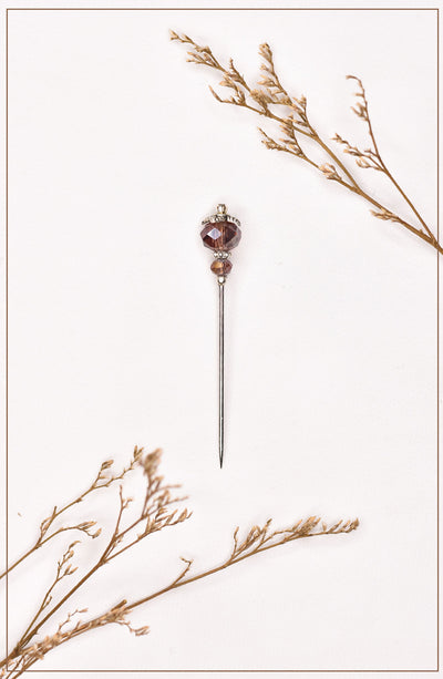 beautiful hijab pin with honey color stone