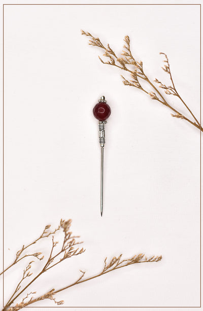 crystal maroon hijab pin