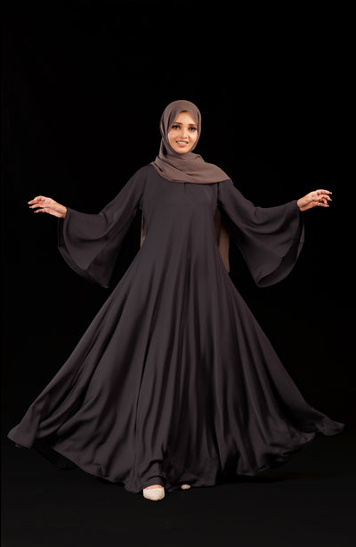 umbrella abaya in mauve color by malbus