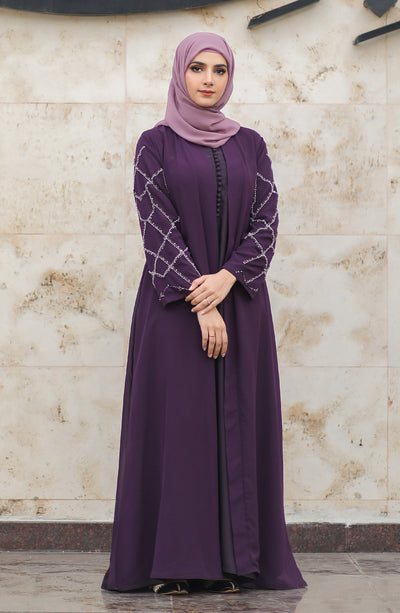 dark purple color abaya