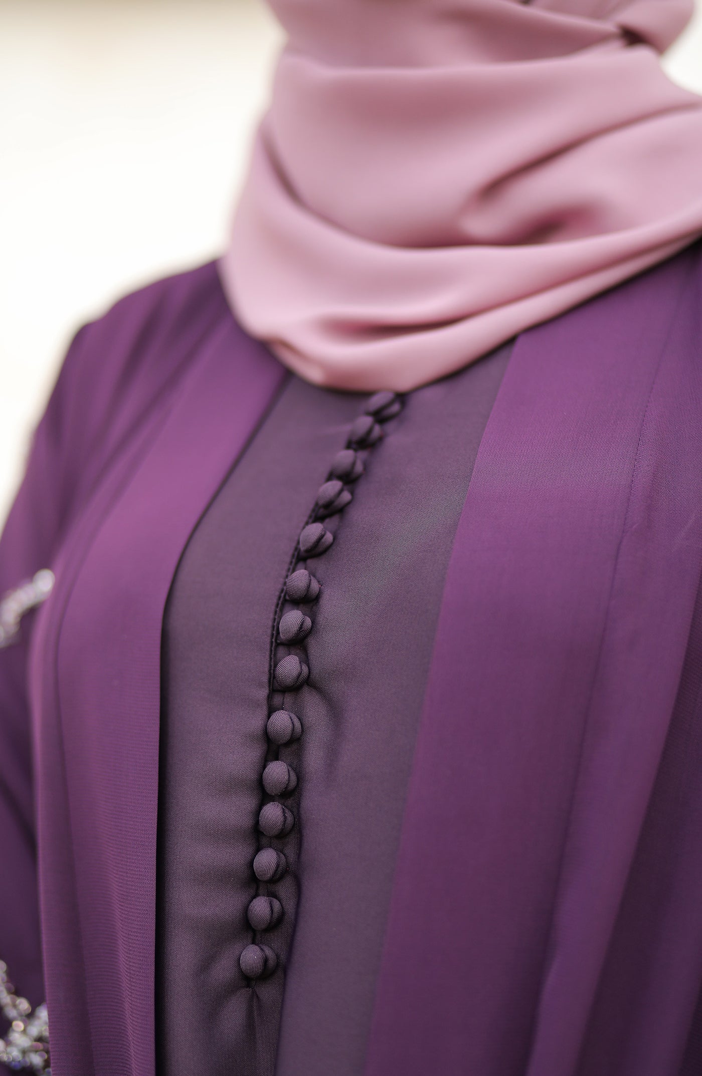 beautiful dark purple color abaya