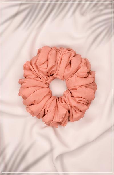 peach volumizer scrunchie for hijab