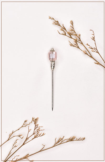 hijab pin with pink crystal color stone
