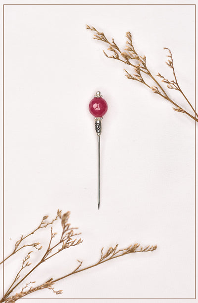 Hijab Pin with Ruby Crystal Stone