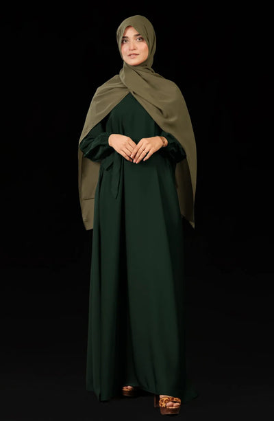 casual abaya in sea green color