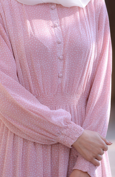 light pink maxi with buttons