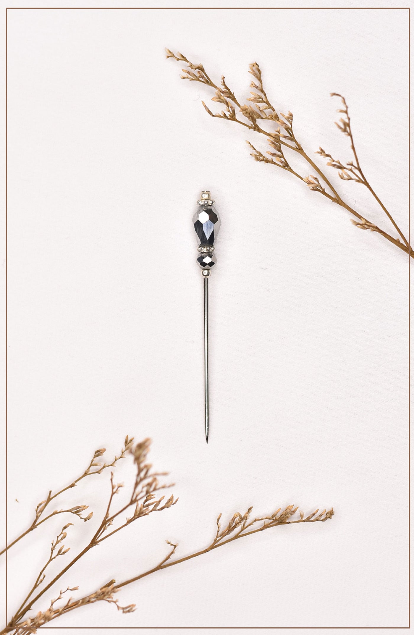 beautiful hijab pin with silver platted stone in pakistan